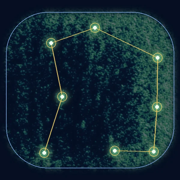 The brightest points of the scan joined into a constellation