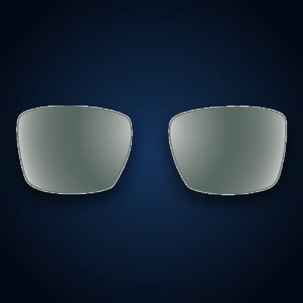 Two sunglass lenses containing crystals, unchanged in appearance